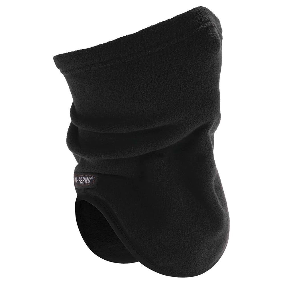 Ergodyne - Hats, Headbands & Bandanas; Garment Style: Gaiter ; Garment Type: Washable ; Garment Color: Black ; Garment Size: Universal ; Garment Material: Fleece ; Color Pattern: Solid - Exact Industrial Supply