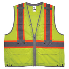 Ergodyne - High Visibility Vests; Vest Style: General Purpose ; Vest Type: Hi Visibility ; Front Closure: Zipper ; Material: Polyester ; Material Composition: Mesh ; Color: Lime - Exact Industrial Supply