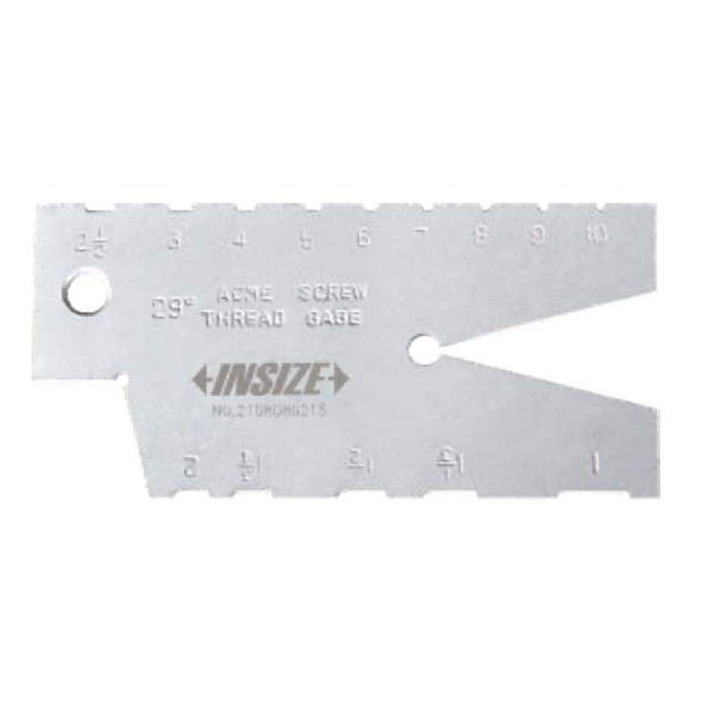 Insize USA LLC - Screw Checkers; Thread Type: Acme ; Minimum Threads per Inch: 1 ; Maximum Threads per Inch: 10 ; Material: Medium Carbon Steel ; Thread Angle (Degrees): 29.00 ; Number of Leaves: 1 - Exact Industrial Supply