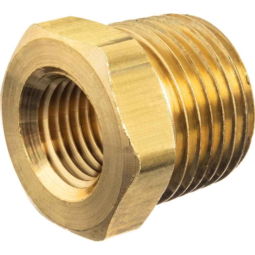 USA Sealing - Brass & Chrome Pipe Fittings; Type: Hex Bushing ; Fitting Size: 2-1/2 x 1-1/2 ; End Connections: MNPT x FNPT ; Material: Brass ; Pressure Rating (psi): 125 ; Finish/Coating: Uncoated - Exact Industrial Supply