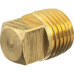 USA Sealing - Brass & Chrome Pipe Fittings; Type: Solid Square Head Plug ; Fitting Size: 2 ; End Connections: MBSPT ; Material: Brass ; Pressure Rating (psi): 125 ; Finish/Coating: Uncoated - Exact Industrial Supply