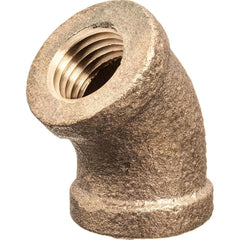 USA Sealing - Brass & Chrome Pipe Fittings; Type: 45 Elbow ; Fitting Size: 1-1/2 x 1-1/2 ; End Connections: FBSPT x FBSPT ; Material: Brass ; Pressure Rating (psi): 125 ; Finish/Coating: Uncoated - Exact Industrial Supply