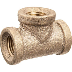 USA Sealing - Brass & Chrome Pipe Fittings; Type: Tee ; Fitting Size: 1-1/2 x 1-1/2 x 1-1/2 ; End Connections: FBSPT x FBSPT x FBSPT ; Material: Brass ; Pressure Rating (psi): 125 ; Finish/Coating: Uncoated - Exact Industrial Supply