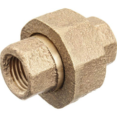 USA Sealing - Brass & Chrome Pipe Fittings; Type: Union ; Fitting Size: 1 x 1 ; End Connections: FBSPT x FBSPT ; Material: Brass ; Pressure Rating (psi): 125 ; Finish/Coating: Uncoated - Exact Industrial Supply