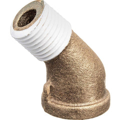 USA Sealing - Brass & Chrome Pipe Fittings; Type: 45 Street Elbow ; Fitting Size: 1-1/2 x 1-1/2 ; End Connections: FNPT x MNPT w/Thread Sealant ; Material: Brass ; Pressure Rating (psi): 125 ; Finish/Coating: Uncoated - Exact Industrial Supply