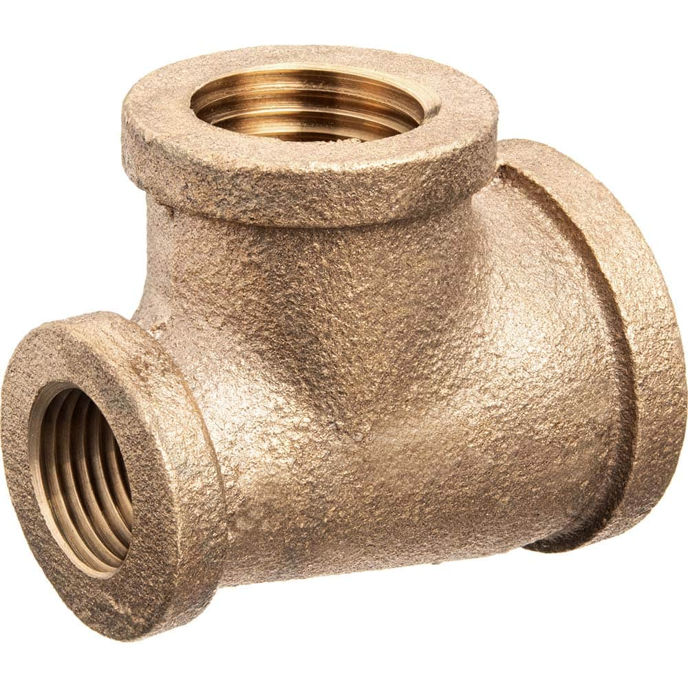 USA Sealing - Brass & Chrome Pipe Fittings; Type: Dual Reducing Tee ; Fitting Size: 1 x 1/2 x 3/4 ; End Connections: FNPT x FNPT x FNPT ; Material: Brass ; Pressure Rating (psi): 125 ; Finish/Coating: Uncoated - Exact Industrial Supply