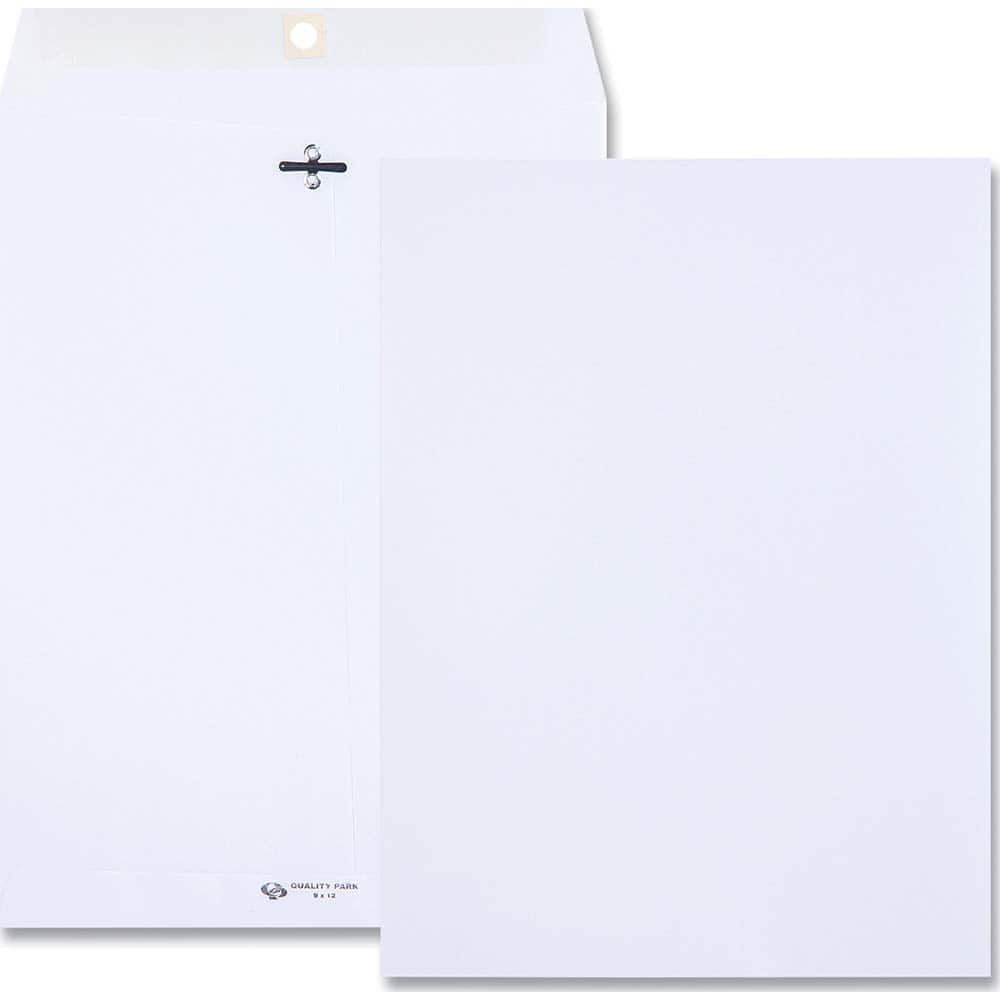 Quality Park - Mailers, Sheets & Envelopes; Type: Clasp Envelope ; Style: Clasp w/Gummed Flap ; Width (Inch): 12 ; Length (Inch): 9 ; Box Quantity: 100 ; Size: 9 x 12 - Exact Industrial Supply