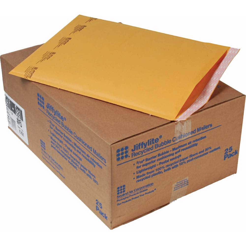 Sealed Air - Mailers, Sheets & Envelopes; Type: Bubble Mailer ; Style: Self Adhesive ; Width (Inch): 19 ; Length (Inch): 12-1/2 ; Box Quantity: 25 ; Size: 12.5 x 19 - Exact Industrial Supply