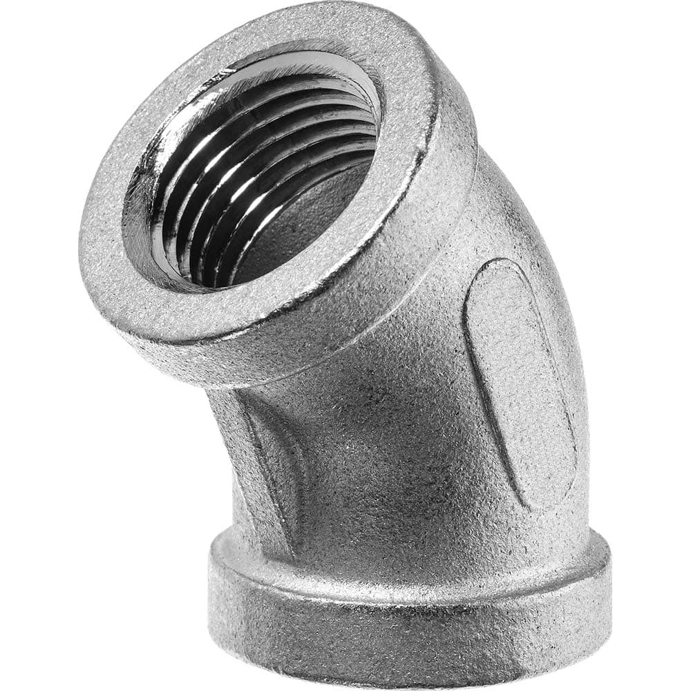 USA Sealing - Stainless Steel Pipe Fittings; Type: 45 Elbow ; Fitting Size: 1-1/2 x 1-1/2 ; End Connections: FBSPT x FBSPT ; Material Grade: 316 ; Pressure Rating (psi): 150 - Exact Industrial Supply