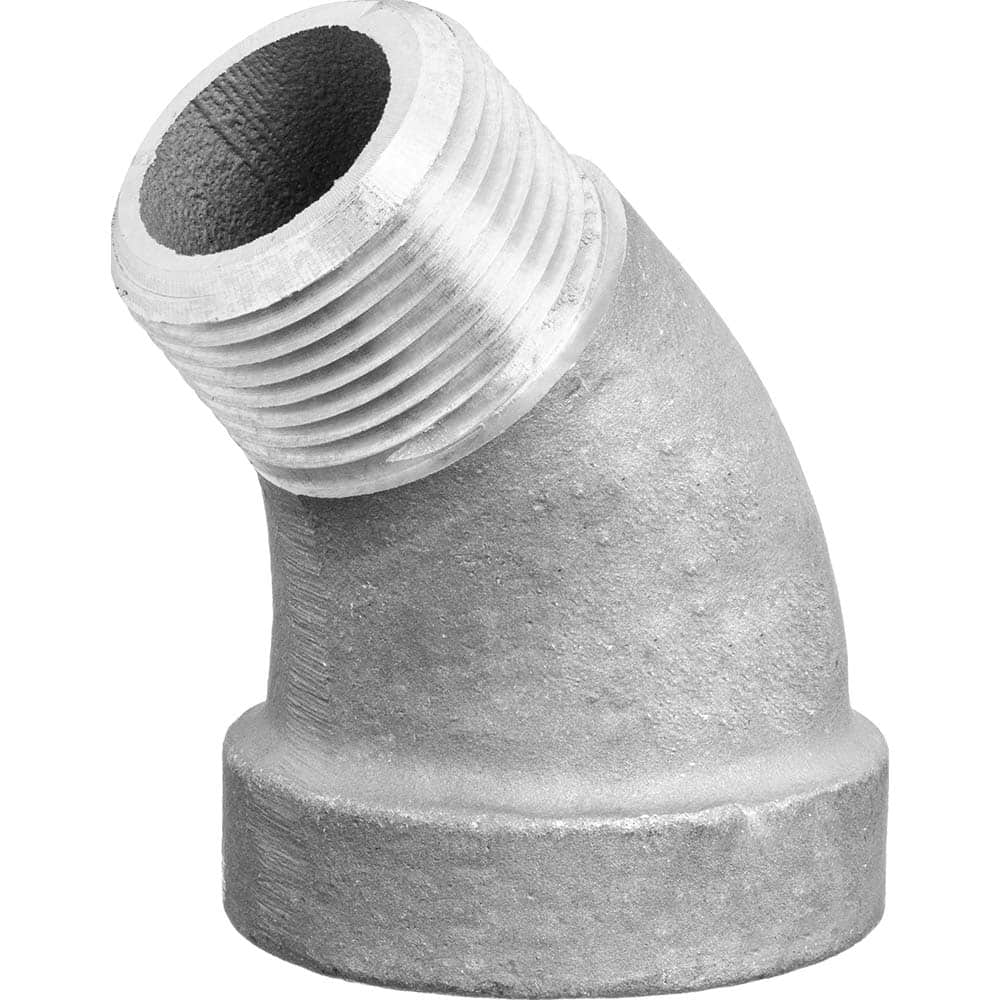 USA Sealing - Aluminum Pipe Fittings; Type: 45 Street Elbow ; Fitting Size: 1-1/2 x 1-1/2 ; End Connections: FNPT x MNPT ; Material Grade: Class 150 ; Pressure Rating (psi): 150 - Exact Industrial Supply