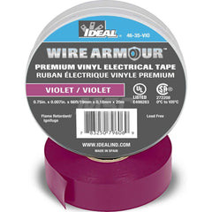 Vinyl Film Electrical Tape: 3/4″ Wide, 66' Long, 7 mil Thick, Violet 32 to 221 ° F Operating Temp, 7,500 V/mil, Series 46-35