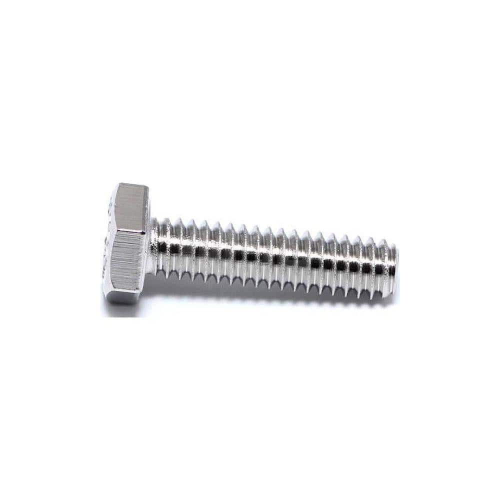 Hex Head Cap Screw: M8 x 1.25 x 40 mm, Grade 18-8 Stainless Steel, NL-19 Finish Fully Threaded, 13 mm Hex, DIN 933