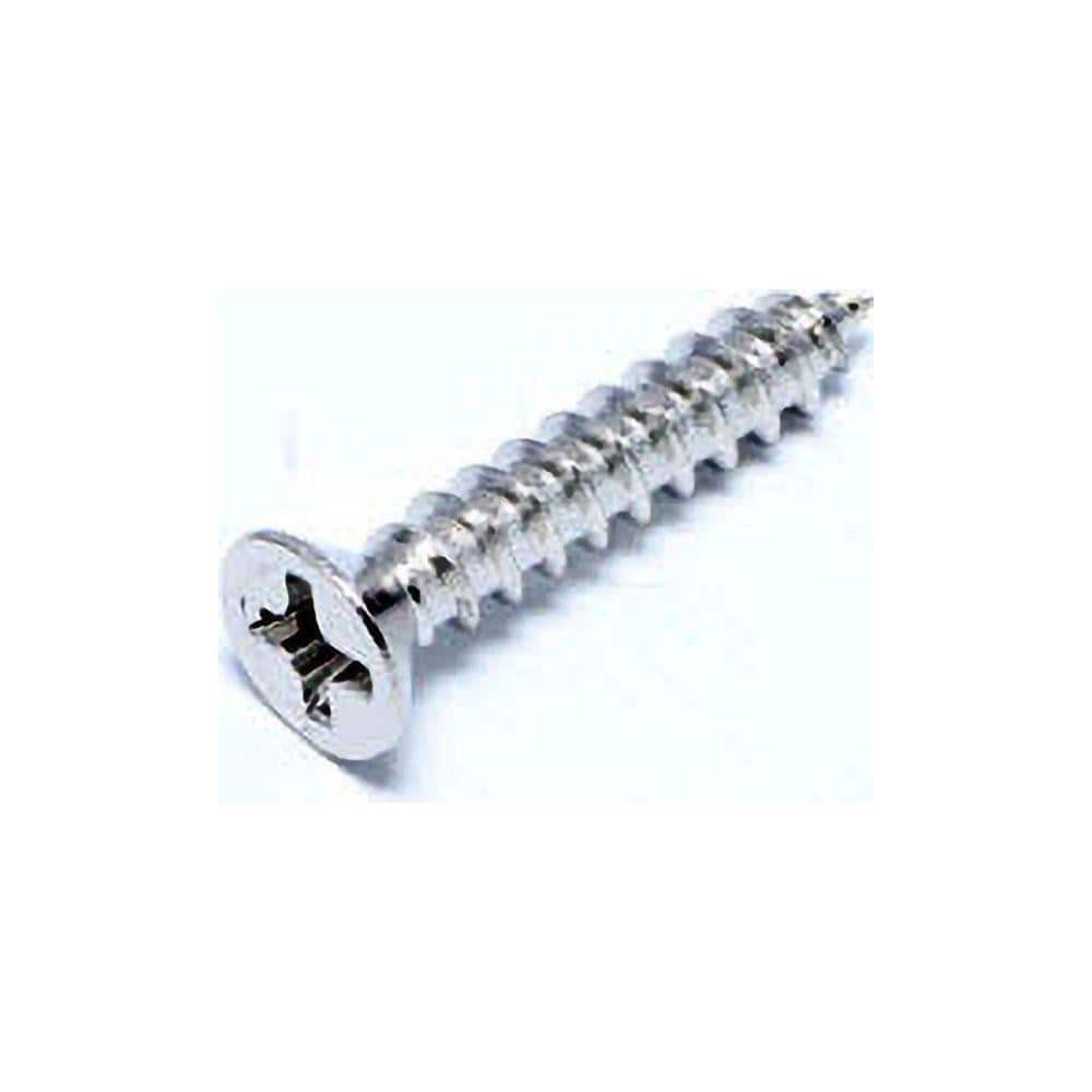 Machine Screw: #6 x 2″, Flat Head, Phillips Stainless Steel, NL-19 Finish, Grade 18-8, ANSI B18.6.3