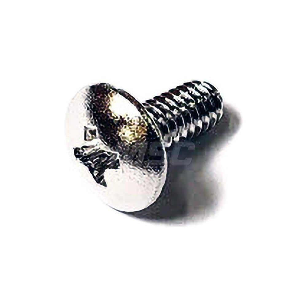 Machine Screw: #8-32, Truss Head, Phillips Stainless Steel, NL-19 Finish, Grade 18-8, ANSI B18.6.3