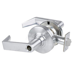 Lever Locksets; Type: Cylindrical Lock; Key Type: Keyless; Strike Type: Curved Lip Strike; Finish/Coating: Satin Chrome; Material: Metal; Material: Metal; Door Thickness: 1.75 in; Backset: 2.75 in; Cylinder Type: No Keyway; Minimum Order Quantity: Metal;