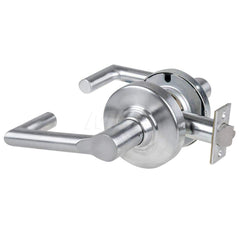 Lever Locksets; Type: Cylindrical Lock; Key Type: Keyless; Strike Type: Curved Lip Strike; Finish/Coating: Satin Chrome; Material: Metal; Material: Metal; Door Thickness: 1.75 in; Backset: 2.75 in; Cylinder Type: No Keyway; Minimum Order Quantity: Metal;