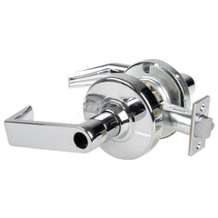 Lever Locksets; Type: Cylindrical Lock; Key Type: Keyless; Strike Type: Curved Lip Strike; Finish/Coating: Bright Chrome; Material: Metal; Material: Metal; Door Thickness: 1.75 in; Backset: 2.75 in; Cylinder Type: No Keyway; Minimum Order Quantity: Metal;