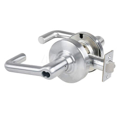 Lever Locksets; Type: Cylindrical Lock; Key Type: Keyless; Strike Type: Curved Lip Strike; Finish/Coating: Satin Chrome; Material: Metal; Material: Metal; Door Thickness: 1.75 in; Backset: 2.75 in; Cylinder Type: No Keyway; Minimum Order Quantity: Metal;