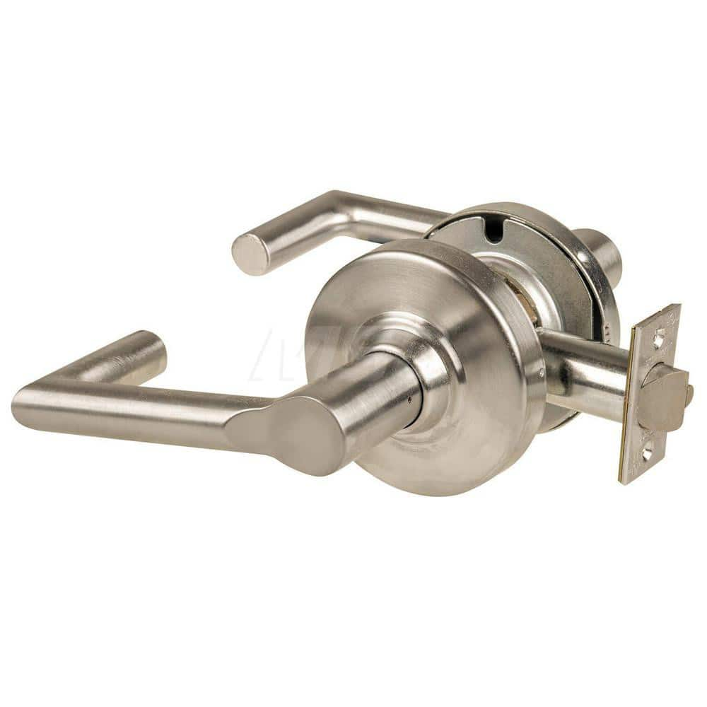 Lever Locksets; Type: Cylindrical Lock; Key Type: Keyless; Strike Type: Curved Lip Strike; Finish/Coating: Satin Nickel; Material: Metal; Material: Metal; Door Thickness: 1.75 in; Backset: 2.75 in; Cylinder Type: No Keyway; Minimum Order Quantity: Metal;