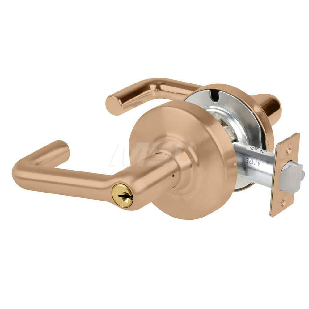 Lever Locksets; Type: Cylindrical Lock; Key Type: Keyed Different; Strike Type: Curved Lip Strike; Finish/Coating: Satin Bronze; Material: Metal; Material: Metal; Door Thickness: 1.75 in; Backset: 2.75 in; Cylinder Type: Schlage C Keyway; Minimum Order Qu