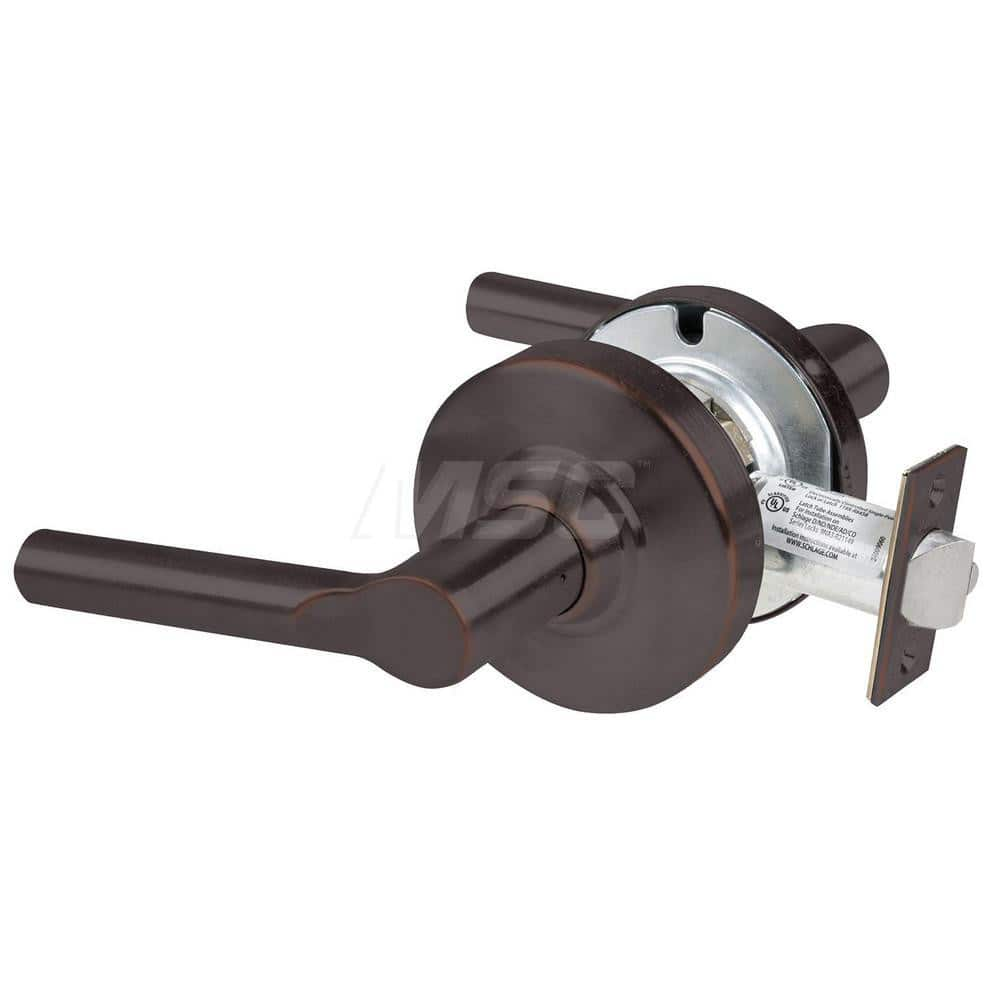 Lever Locksets; Type: Cylindrical Lock; Key Type: Keyless; Strike Type: Curved Lip Strike; Finish/Coating: Aged Bronze; Material: Metal; Material: Metal; Door Thickness: 1.75 in; Backset: 2.75 in; Cylinder Type: No Keyway; Minimum Order Quantity: Metal; M