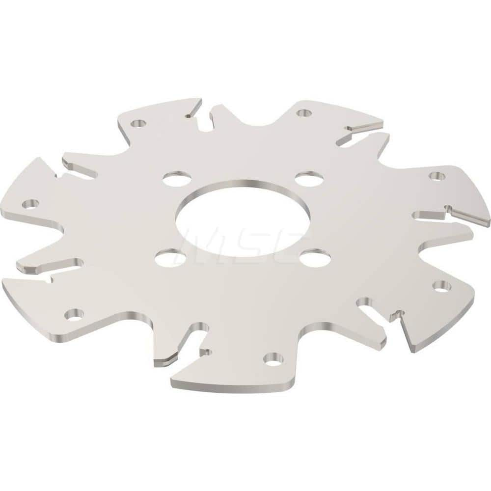 Indexable Slotting Cutter: 2.5 mm Cutting Width, 100 mm Cutter Dia, Arbor Hole Connection, 25.5 mm Depth of Cut, Right Hand Cut Screw, Uses 7 150.10 Inserts, 7 Teeth, Straight, Positive, Steel, Uncoated