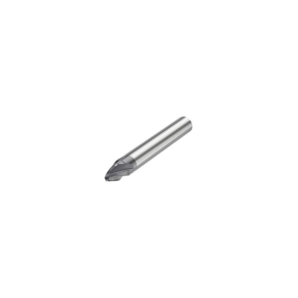 Tapered End Mill: 20 ° per Side, 4 Flutes, Solid Carbide, Tapered End 8″ Shank Dia, SIRON-A Finish, Series JH744