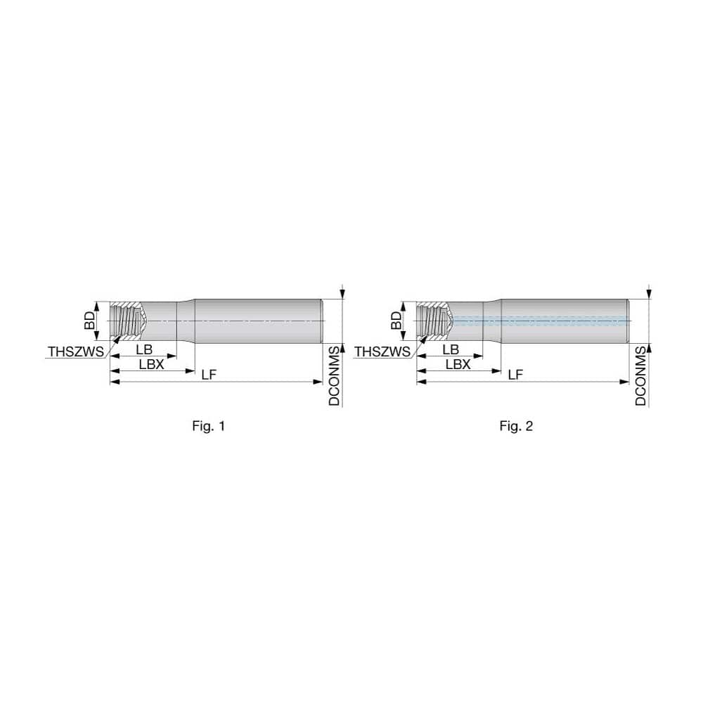 Replaceable Tip Milling Shank: Series VSSD, 12″ Straight Shank S08 Neck Thread, 11.5″ Neck Dia, Solid Carbide