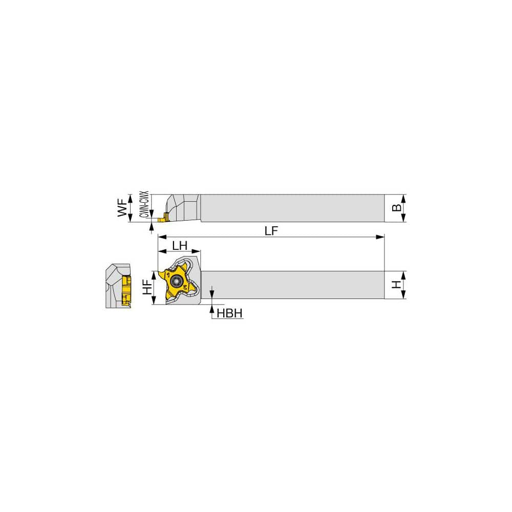 Indexable Grooving Toolholder:  STCL1212X18, Uses 18 Inserts,  No