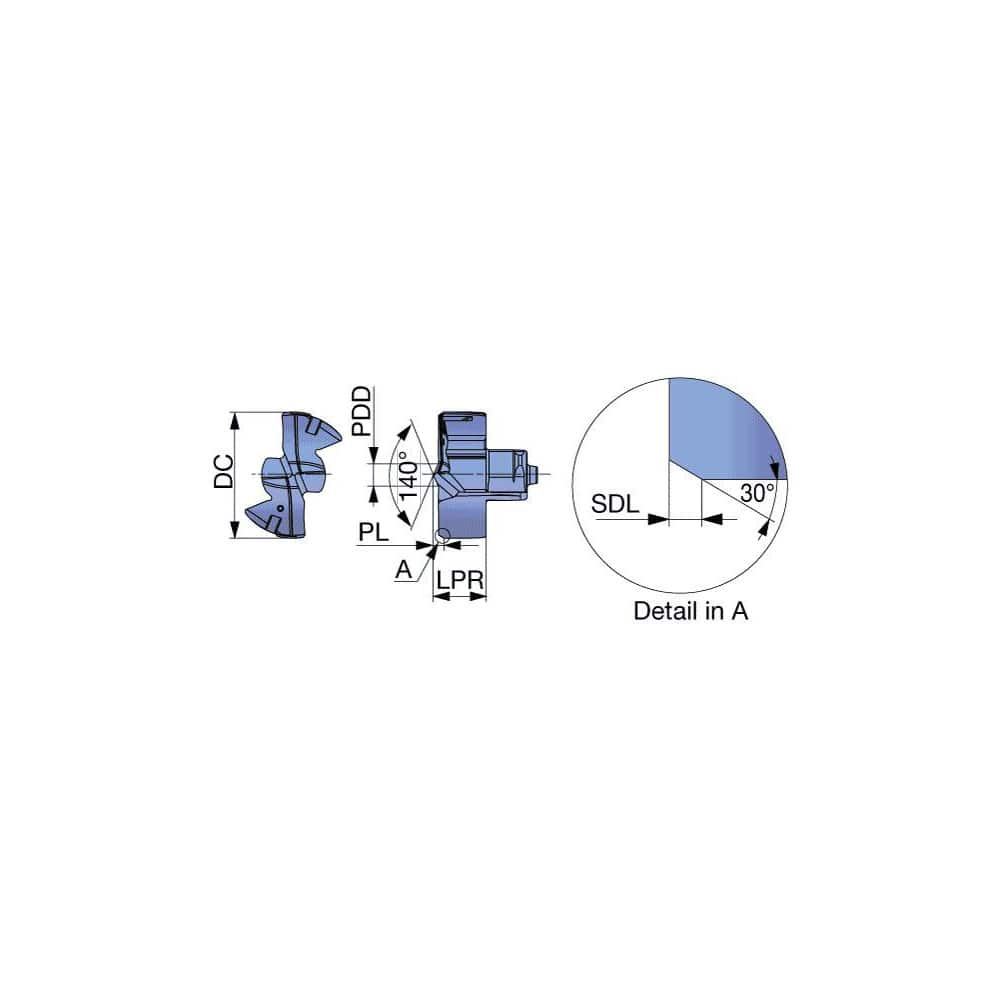 Replaceable Drill Tip:  DMF103 AH9130,  180 &deg N/A TiAlN Finish,  No