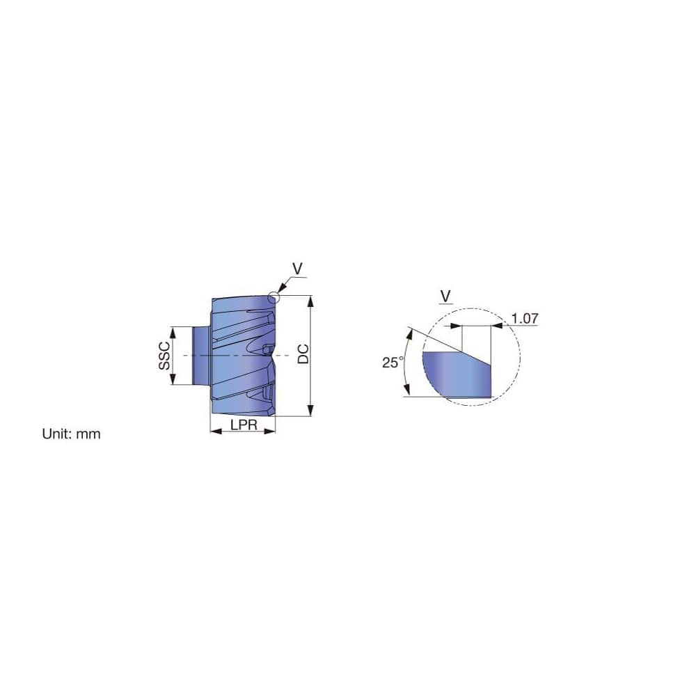 Modular Reamer Heads; Head Diameter (Inch): 26.0000; Head Diameter (mm): 26.0000; Reamer Finish/Coating: Coated; TiAlN; Flute Type: Spiral; Head Length (Decimal Inch): 12.80 mm; Hole Tolerance: h7; Spiral Direction: Left Hand; Cutting Direction: Right Han