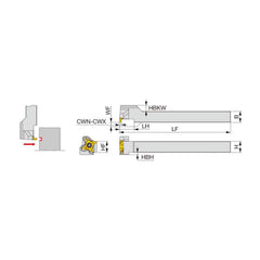 Indexable Grooving Toolholder:  STCFVR1010H18, Uses 18 Inserts,  No