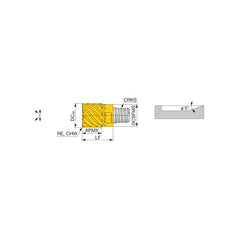 Corner Radius End Mill Head: 1″ Dia, 10 Flutes S15, TiAlN Coated, Series VED