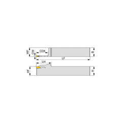 Indexable Grooving Toolholder:  QSER2525-2T33, Uses 2 Inserts,  No