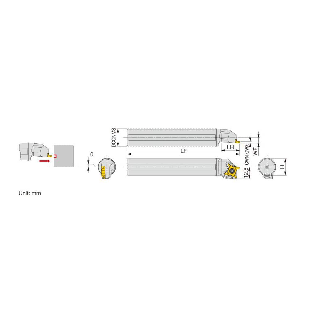 Indexable Grooving Toolholder:  JS16F-STCFL18, Uses 18 Inserts,  No