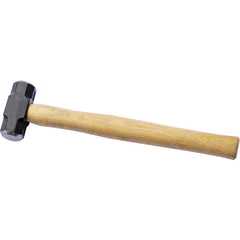 Sledge Hammer: 3 lb Head, 2″ Face Dia Forged Steel Head, Wood Handle