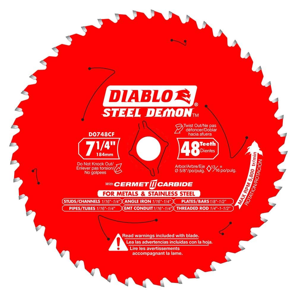 Freud - Wet & Dry-Cut Saw Blades; Blade Diameter (Inch): 7-1/4 ; Blade Material: Steel ; Arbor Style: Standard Round ; Arbor Hole Diameter (mm): 0.63 ; Arbor Hole Diameter (Inch): 5/8 ; Arbor Hole Diameter (Decimal Inch): 5/8 - Exact Industrial Supply