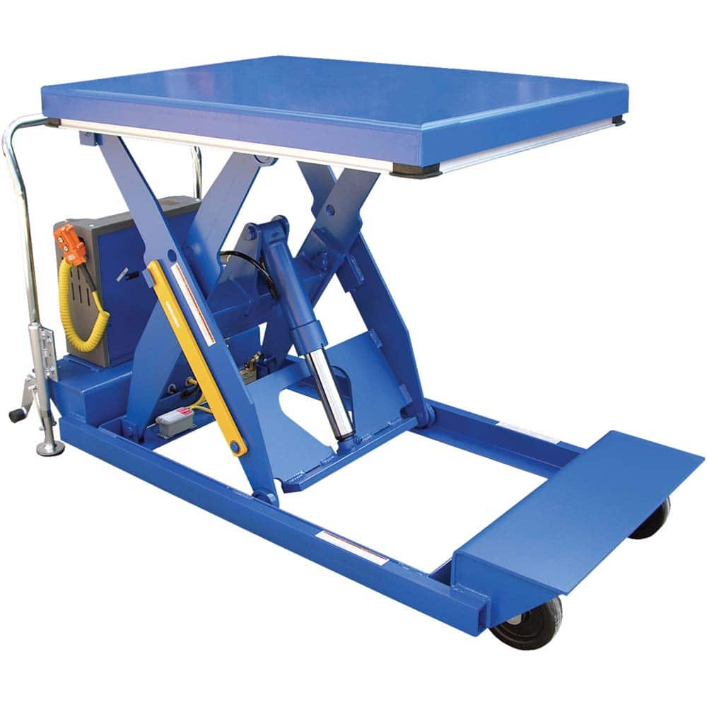 Vestil - Lifting Tables; Type: Scissor Lift ; Lift Style: Scissor ; Style: Portable Battery-Operated ; Load Capacity (Lb.): 3000.000 ; Minimum Height (Inch): 10 ; Lift Height (Inch): 58 - Exact Industrial Supply