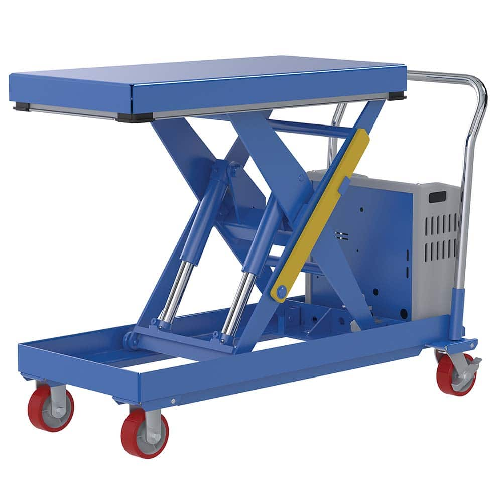 Vestil - Lifting Tables; Type: Elevating Cart ; Lift Style: Scissor ; Style: Portable Battery-Operated ; Load Capacity (Lb.): 2000.000 ; Minimum Height (Inch): 15 ; Lift Height (Inch): 39 - Exact Industrial Supply