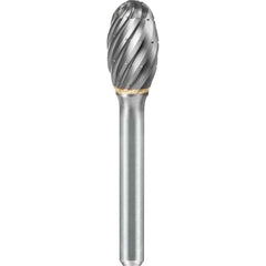 SGS Pro - SE-3, 3/8" Cut Diam, 1/4" Shank Length, NG6, Tungsten Carbide Oval Burr - Exact Industrial Supply