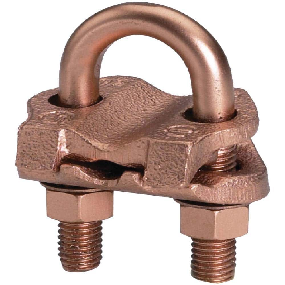 Burndy - Grounding Clamps; Clamp Type: Grounding Clamp ; Compatible Rod Diameter (Inch): 5/8-3/4 ; Maximum Compatible Pipe Size (Inch): 3/8 ; Compatible Wire Size (AWG): 2/0 ; Compatible Wire Size (kcmil): 250 ; Overall Length (Inch): 1.81 - Exact Industrial Supply