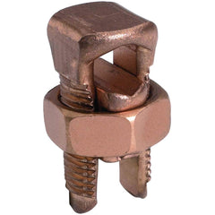 Burndy - Split Bolt Connectors; Connector Material: Copper ; Maximum Compatible Wire Size (AWG): 2/0 (Strand) ; Minimum Compatible Wire Size (AWG): 2 (Strand) ; Pressure Bar Material: Copper Alloy ; Compatible Wire Type: Copper ; Head Width (Decimal Inch - Exact Industrial Supply