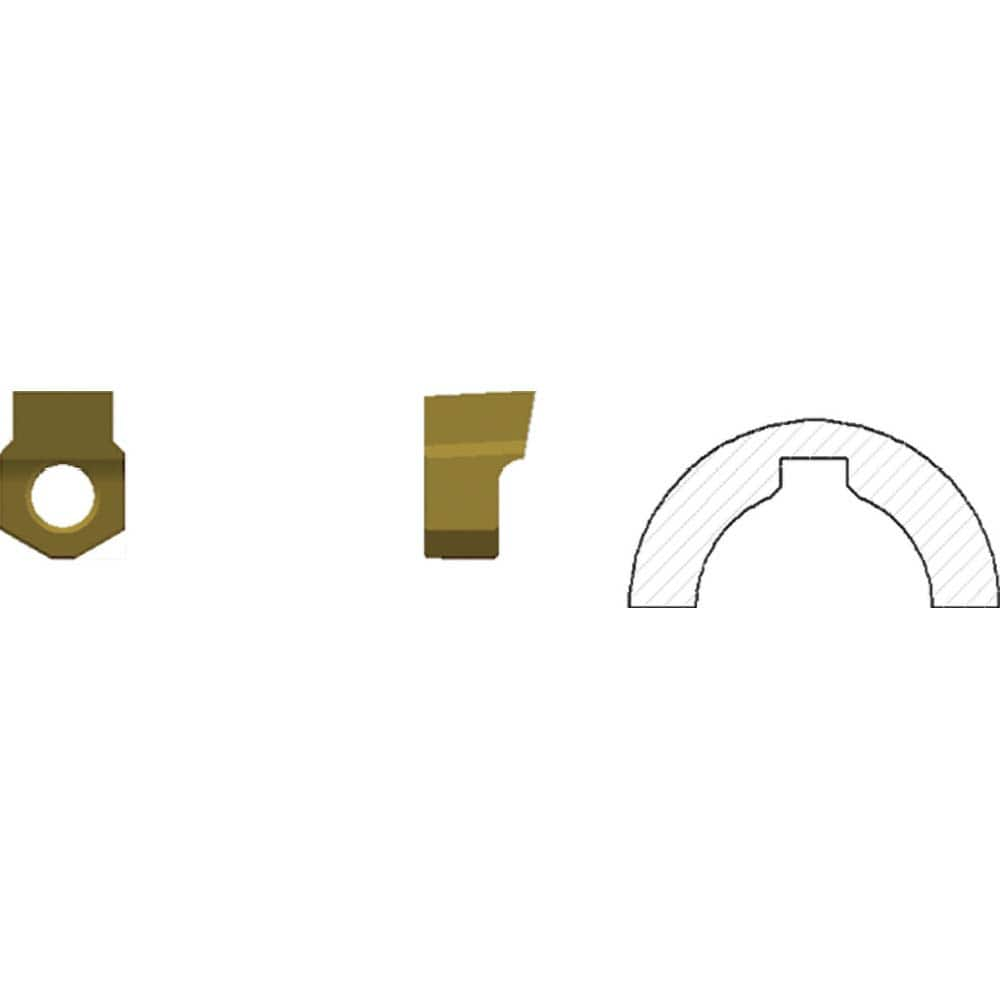 Broaching Inserts; Cutting Width (Decimal Inch): 0.5000; Maximum Depth of Cut (Decimal Inch): 0.2610; Insert Thickness (Decimal Inch): 0.5157; Insert Length (Decimal Inch): 0.7283; Chamfer: Yes