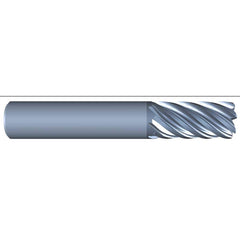 Corner Radius End Mill: 3/4″ Dia, 1-3/4″ LOC, 0.06″ Radius, 7 Flutes, Solid Carbide 4″ OAL, 3/4″ Shank Dia, Variable ° Helix, AlCrN Coated, Corner Radius End, Centercutting, Series Eliminator