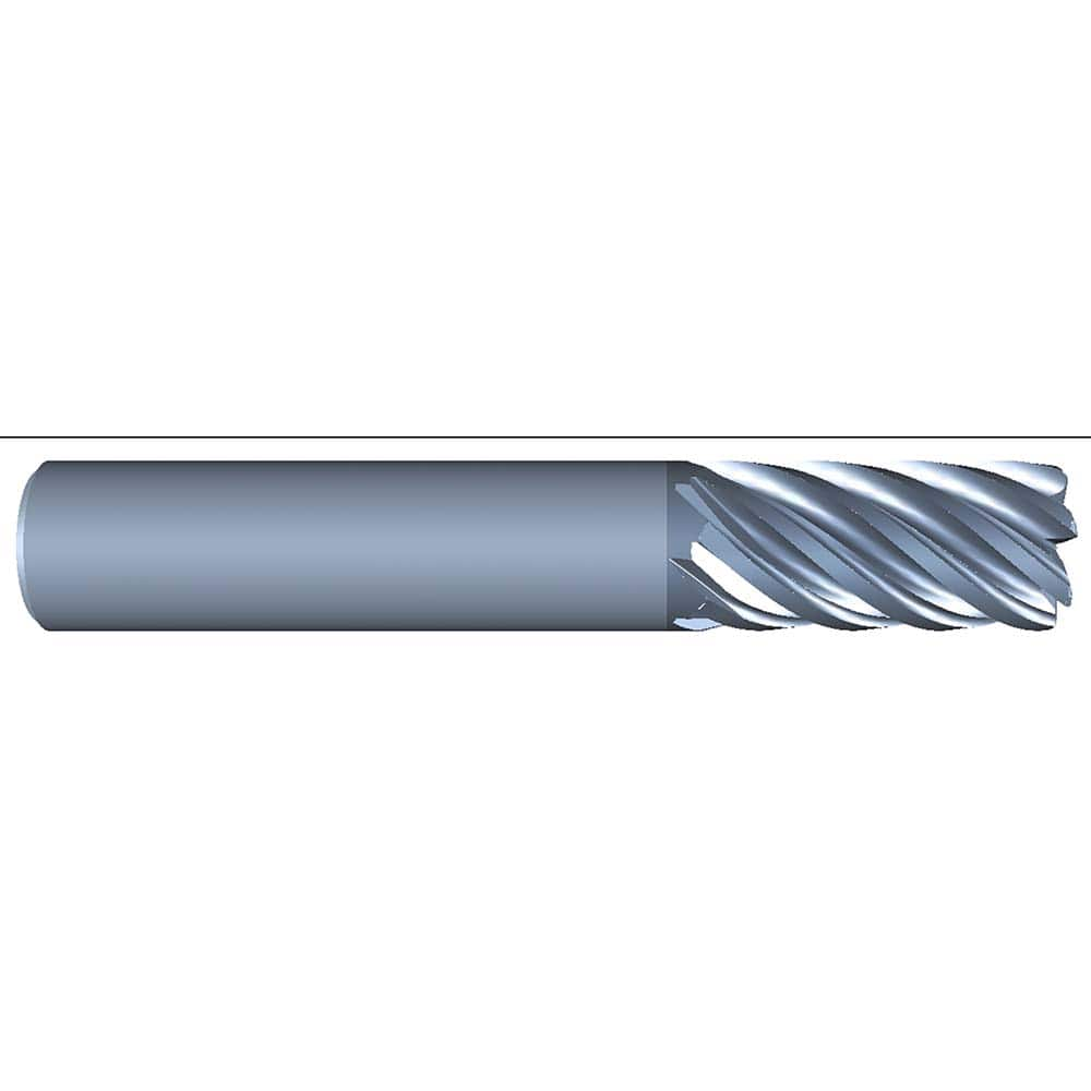 Corner Radius End Mill: 1/2″ Dia, 1-1/2″ LOC, 0.03″ Radius, 7 Flutes, Solid Carbide 3-1/2″ OAL, 1/2″ Shank Dia, Variable ° Helix, AlCrN Coated, Corner Radius End, Centercutting, Series Eliminator