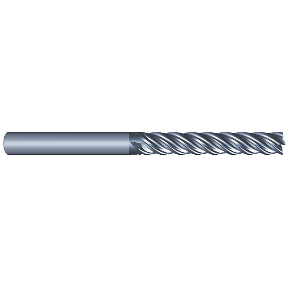 Corner Radius End Mill: 1/2″ Dia, 3″ LOC, 0.03″ Radius, 5 Flutes, Solid Carbide 6″ OAL, 1/2″ Shank Dia, Variable ° Helix, AlCrN Coated, Corner Radius End, Centercutting, Series Eliminator