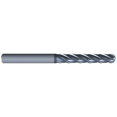 Ball End Mill: 0.625″ Dia, 3″ LOC, 4 Flute, Solid Carbide 6″ OAL, 5/8″ Shank Dia, Variable ° Helix, AlCrN Coated, Single End