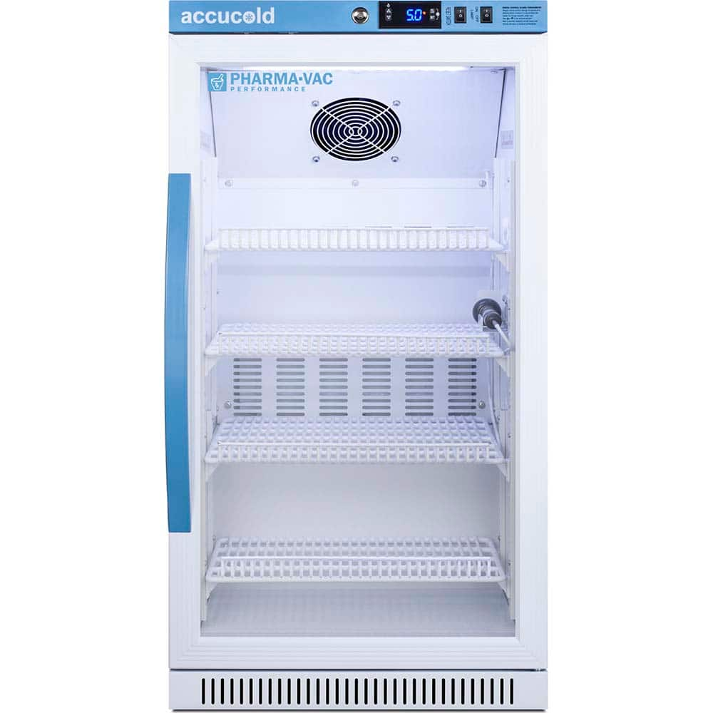 Accucold - Laboratory Refrigerators and Freezers; Type: Pharmacy, Medical-Laboratory Refrigerator ; Volume Capacity: 3 Cu. Ft. ; Minimum Temperature (C): 2.00 ; Maximum Temperature (C): 8.00 ; Width (Inch): 18.5 ; Depth (Inch): 17.75 - Exact Industrial Supply