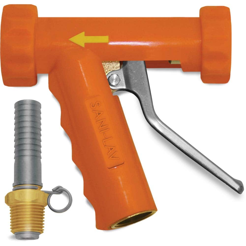 SANI-LAV - Sprayers & Nozzles; Type: Large Industrial Spray Nozzle ; Color: Safety Orange ; Connection Type: Female to Male ; Material: Brass; Stainless Steel ; Material Grade: N/A ; Gallons Per Minute @ 100 Psi: 5.3 - Exact Industrial Supply