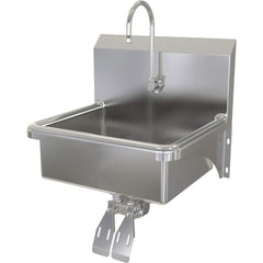 SANI-LAV - Sinks; Type: Hands-Free Wall Mounted Wash Sink ; Outside Length: 20 (Inch); Outside Width: 17-1/2 (Inch); Outside Height: 16-1/2 (Inch); Inside Length: 17 (Inch); Inside Width: 14 (Inch) - Exact Industrial Supply